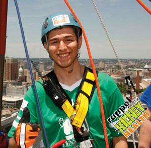 Photo Provided Even as a seasoned thrill-seeker, Jared Weiner, 18, says no amusement park ride compares to the exhilaration of the Rappel for Kidney Health. 