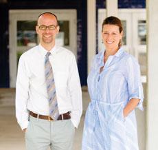 Josh Bender and Andrea Cheatham Kasper will be two new faces at Krieger Schechter Day School this year. Head of School Bil Zarch says he and the KSDS leadership see them both taking active roles in moving the school forward. Photo by David Stuck