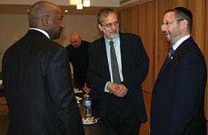 MK Rabbi Dov Lipman  meets with Christian leaders during a recent visit to the area. (Provided)
