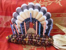 With the cornukiyah, writer Edmon J. Rodman creates  a centerpiece suitable for a Thanksgivukkah table.