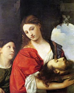 Judith with the head of Holofernes by Italian master painter Titian. 