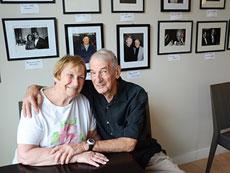 Sandie and Fred Nagel reported on Baltimore’s celebrity galas for 18 years for the Baltimore Jewish Times. Fred’s photos are now on exhibit at Nancy Café by SNAC through July 31. (Photo by Melissa Gerr)