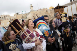 "Women of the Wall", an activist group that is challenging the Orthodox over rites at the Western Wall, has been working to allow women to pray at the Wall in ways traditionally allowed only to men, including reading from the Torah and wearing prayer shawls.