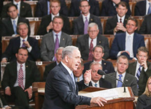 Some point to Israeli Prime Minister Benjamin Netanyahu’s speech before Congress in March 2015 (pictured) at the invite of then-speaker John Boehner as an indication that Israel was becoming a partisan issue.